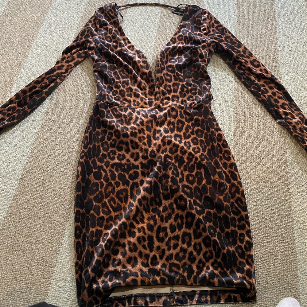 Leopard long sleeve dress